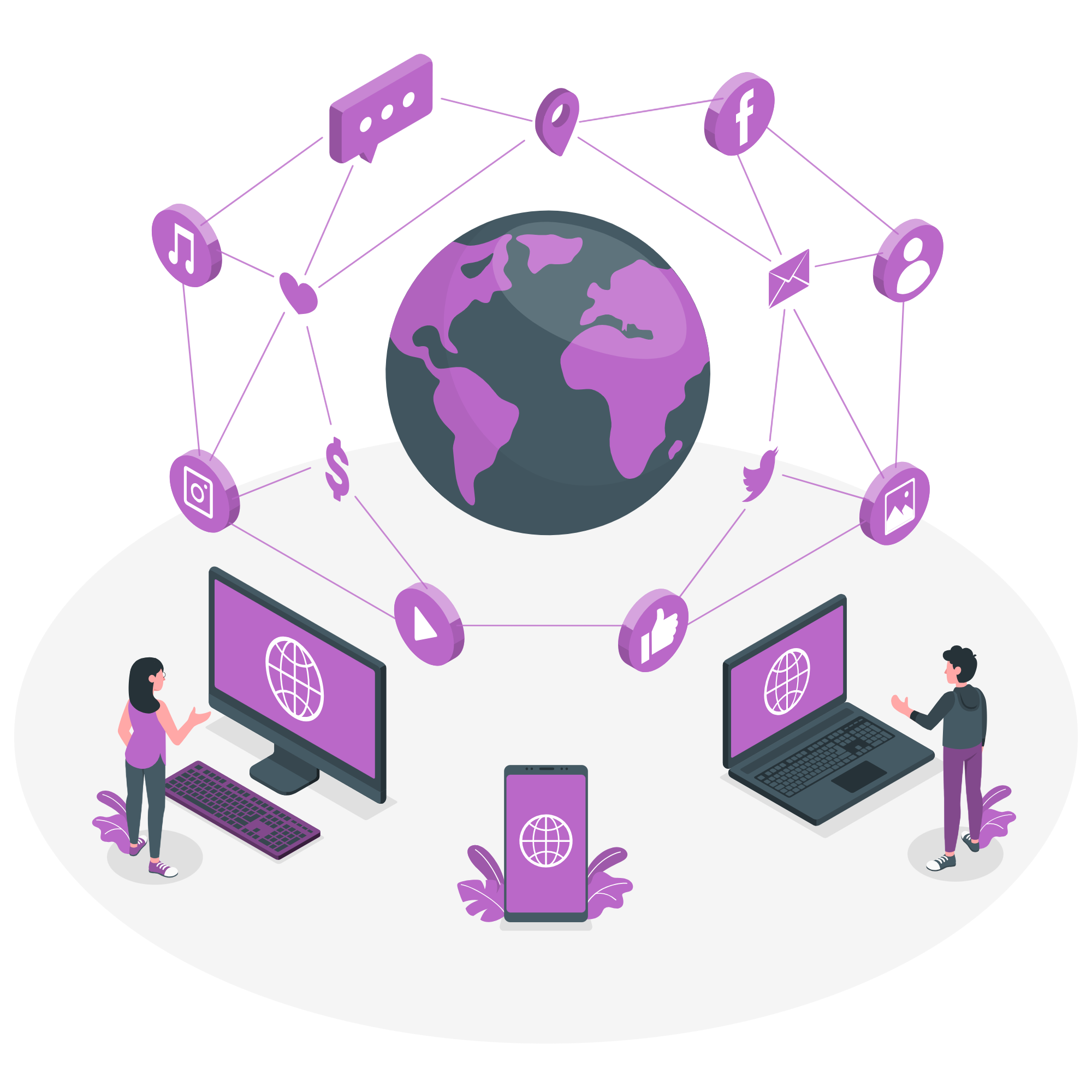 Online customer support illustration